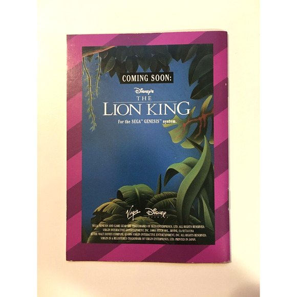 Disney's the Jungle Book (Sega Game Gear, 1993) Original Manual Only - US Seller - Picture 2 of 2